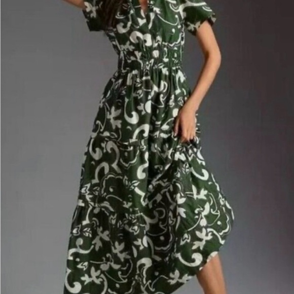 Anthropologie Dresses & Skirts - Anthropologie Somerset Maxi Dress Hunter Dark Green Paisley XL